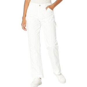 Dickies Womens Juniors Denim Carpenter Straight Leg Jeans White size 11/30